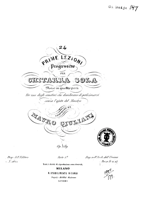 First page of 24 Prime Lezioni progressive