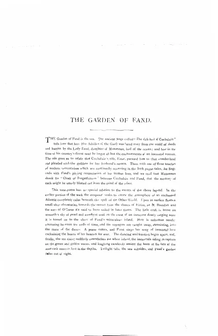 First page of The Garden of Fand