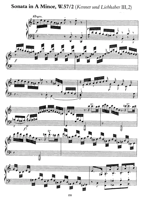 First page of Keyboard Sonata in A minor