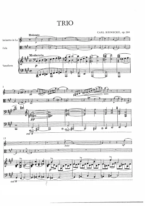 First page of Trio for Piano, Clarinet, and Viola