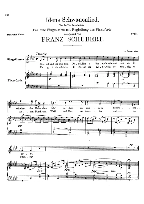 First page of Idens Schwanenlied