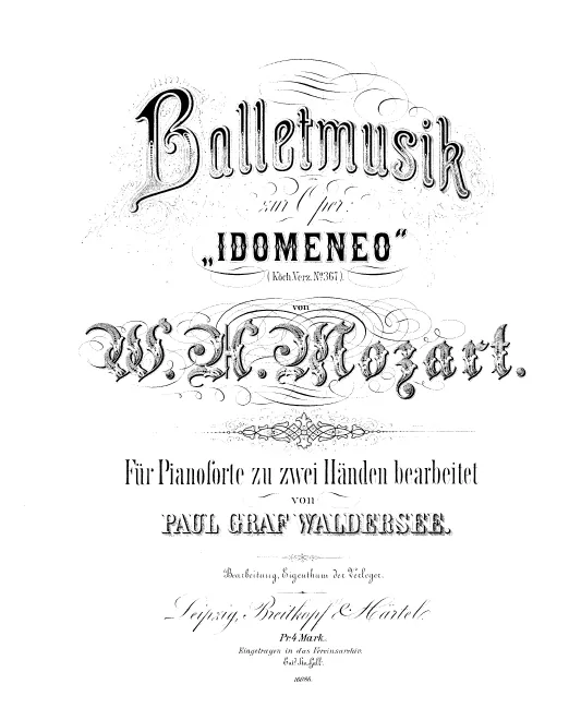 First page of Idomeneo, ballet music