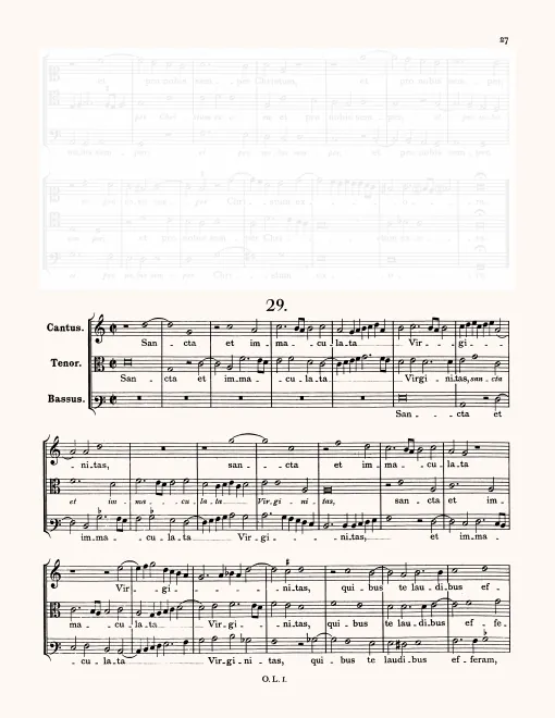 First page of Sancta et immaculata virginitas