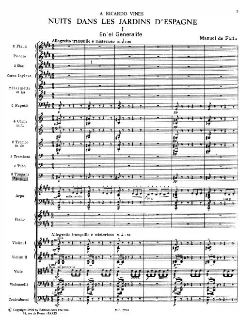 First page of Noches en los jardines de España