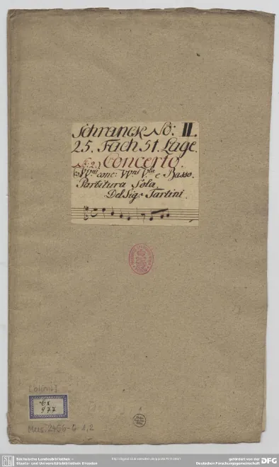 First page of Violin Concerto in E minor