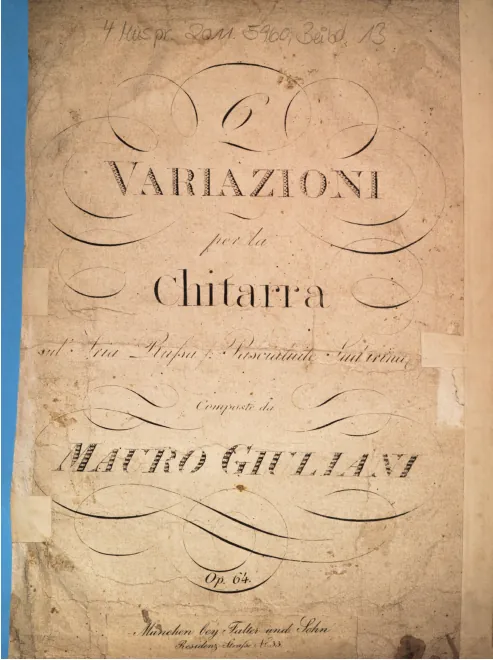 First page of 6 Variazioni per la Chitarra