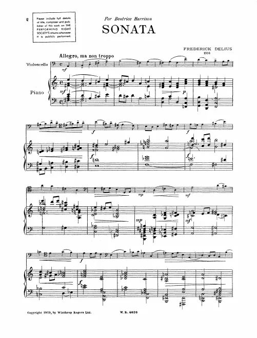 First page of Cello Sonata