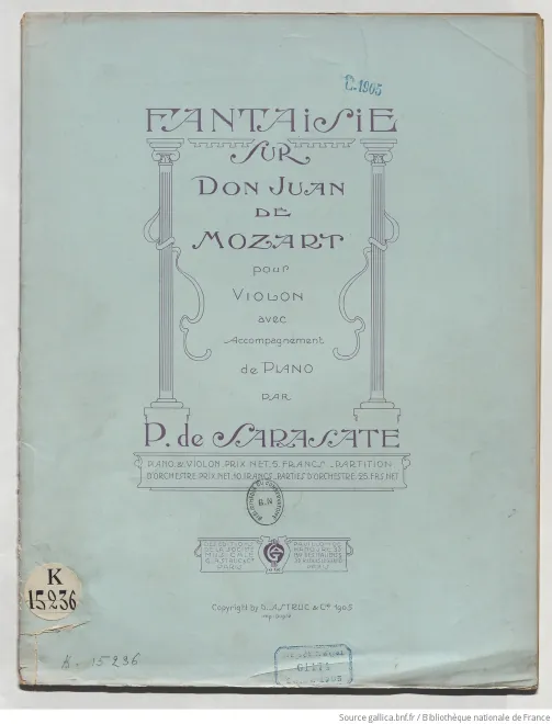 First page of Fantasie sur 'Don Juan' de Mozart pour violon avec accompagnement de piano