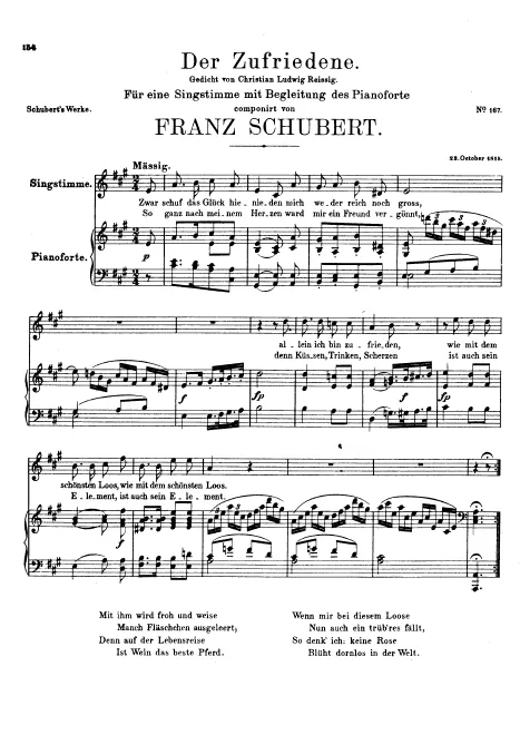 First page of Der Zufriedene