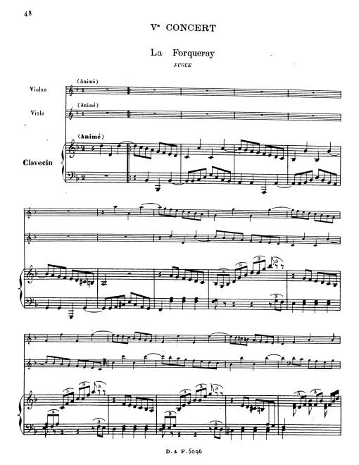 First page of Fifth Concert in D minor