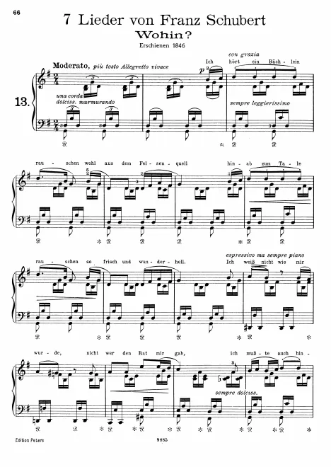 First page of Müllerlieder von Franz Schubert