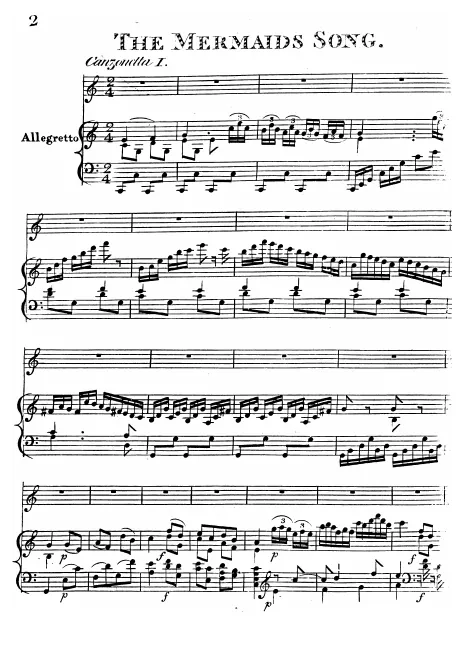 First page of The Mermaid's Song