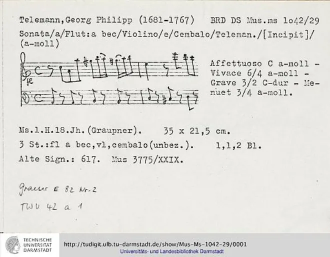 First page of Trio Sonata in A minor