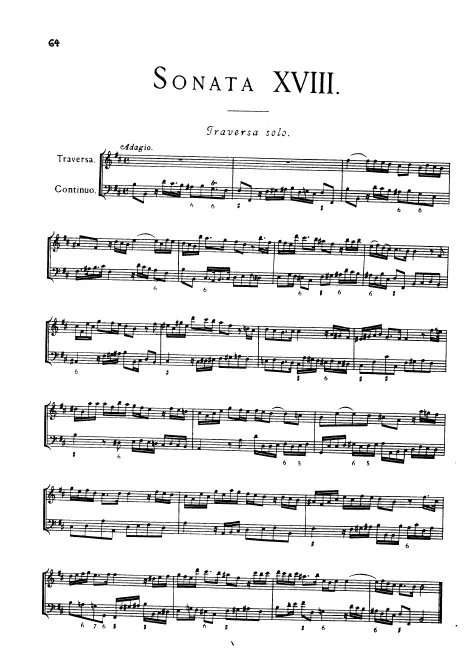 First page of Flute Sonata in B minor