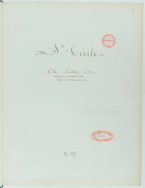First page of Ode à Sainte-Cécile