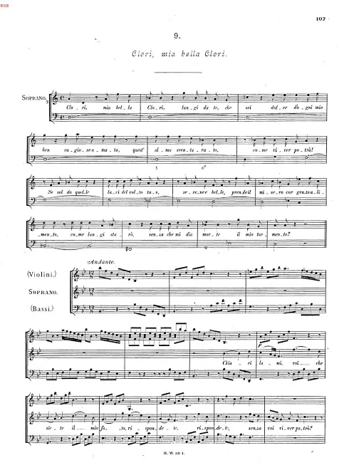 First page of Clori, mia bella Clori