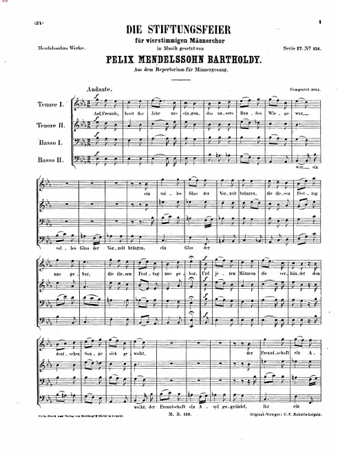First page of Die Stiftungsfeier