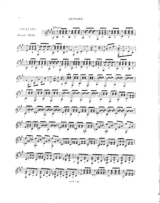 First page of Grand Duo Concertant for Guitar and Flute