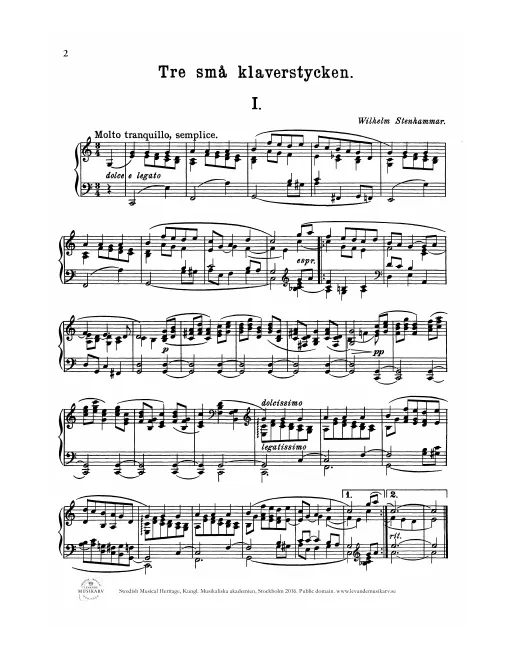 First page of 3 Little Piano Pieces