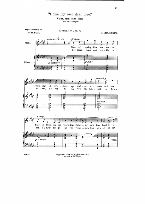 First page of Viens, mon bien-aimé !