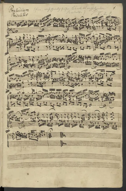 First page of Prelude and Fugue in C major