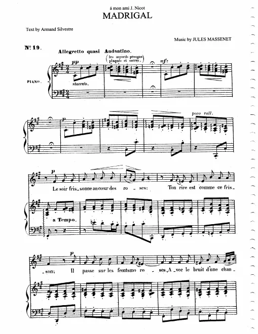 First page of Madrigal