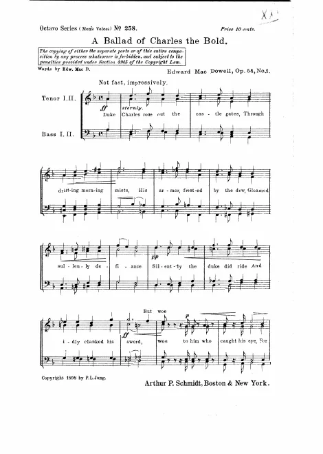 First page of 2 Choruses for Male Voices