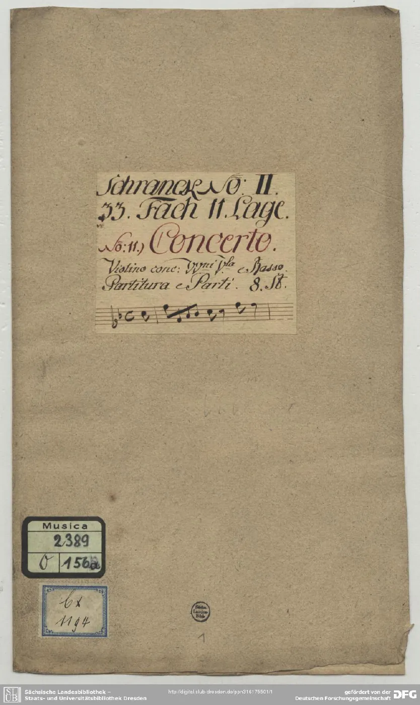 First page of Violin Concerto in F major
