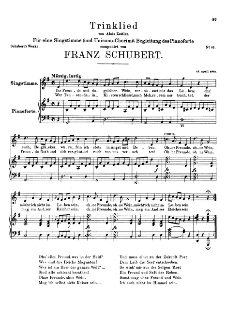 First page of Trinklied