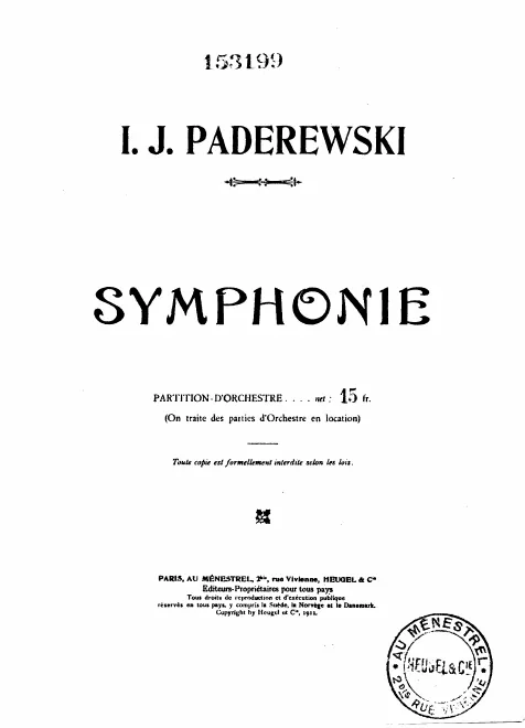 First page of Symphony/Symphonie