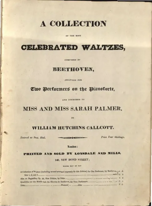 First page of 12 Waltzes by Beethoven