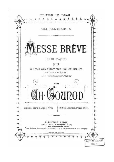 First page of Mass No.5 in C major