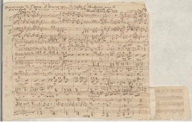 First page of Reminiscences de l'opera 'Le domino noir'