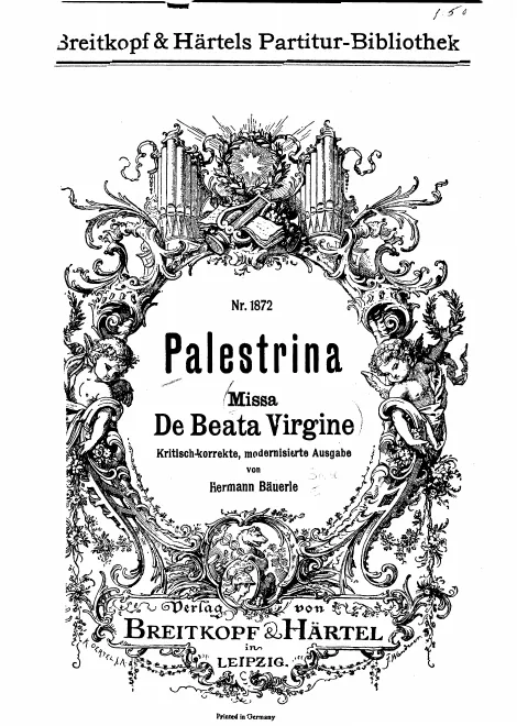 First page of Missa de Beata Virgine