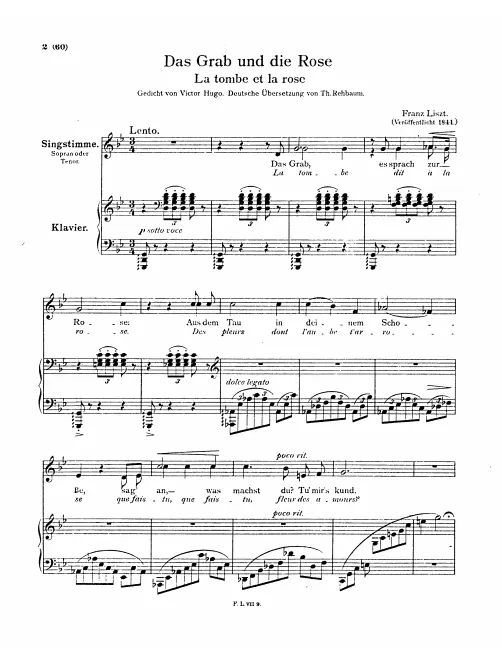 First page of La tombe et la Rose