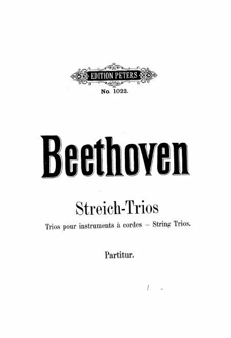 First page of Trios, Quartette und Quintette für Streichinstrumente