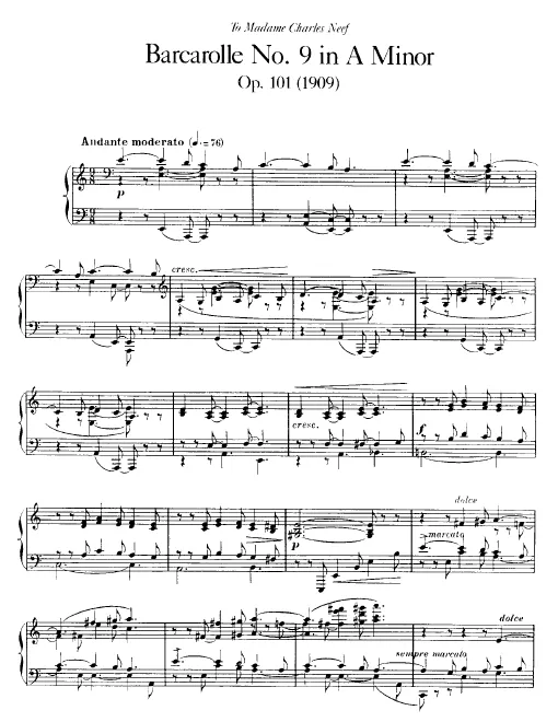 First page of Barcarolle No.9