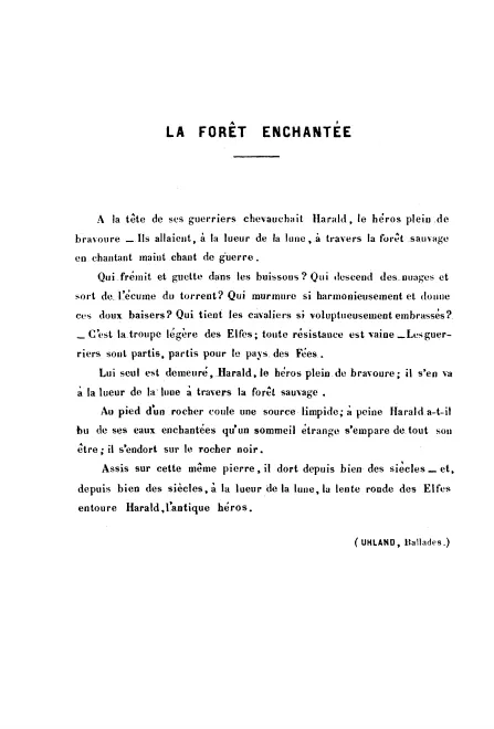 First page of La forêt enchantée