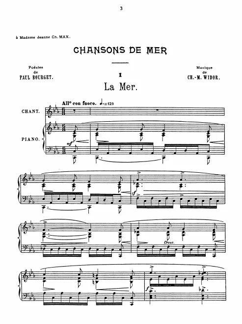 First page of Chansons de mer