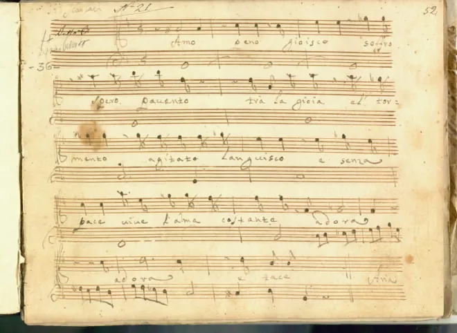 First page of Amo, peno, gioisco