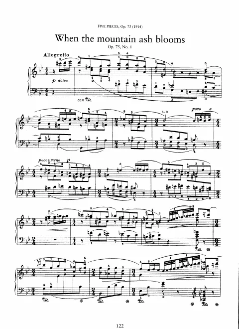 First page of 5 Pieces for Piano