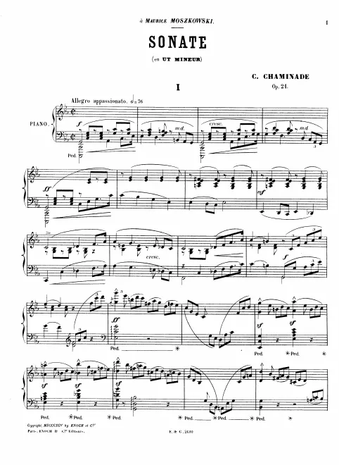 First page of Sonate en ut mineur pour piano