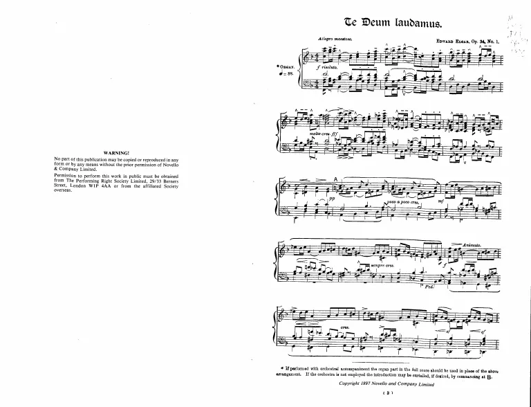 First page of Te Deum and Benedictus