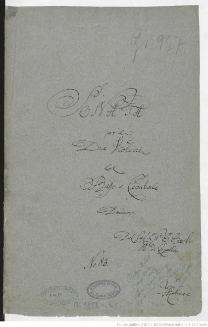 First page of Trio Sonata in D minor