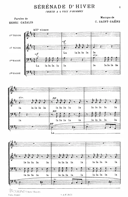 First page of Sérénade d'hiver