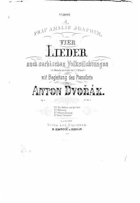 First page of 4 Songs on Serbian Folk Poems