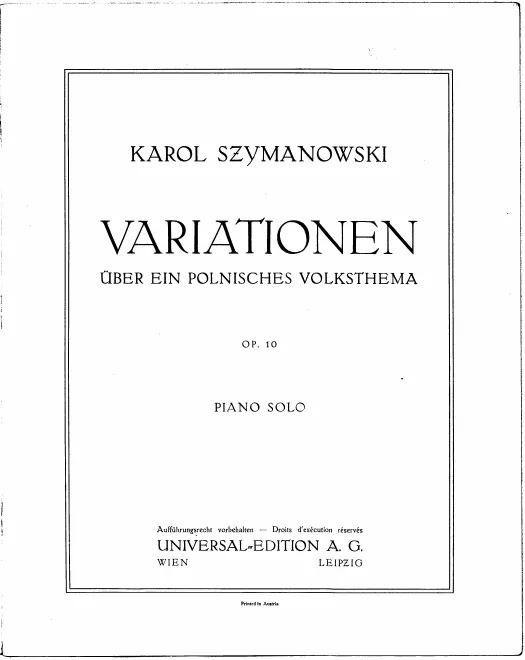 First page of Variations on a Polish Folk Theme