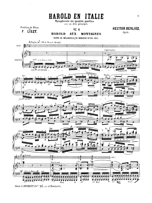 First page of Harold en Italie, Symphonie avec un alto principal en 4 parties