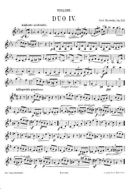 First page of 6 leichte Duos für Klavier und Violine für Anfänger u. Fortgeschrittene