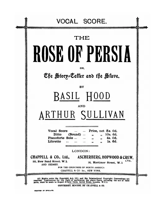 First page of The Rose of Persia